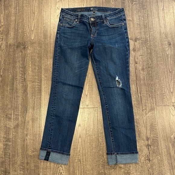 KUT FROM THE KLOTH boyfriend jeans blue denim size 4 women’s distressed - Picture 1 of 3